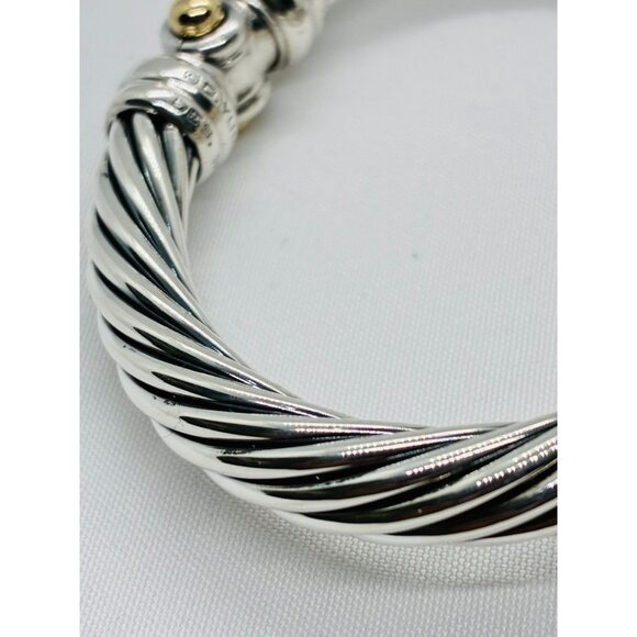 David Yurman Hinge Watch Case Bangle Bracelet 925 585 14k 5.75" - Picture 3 of 9